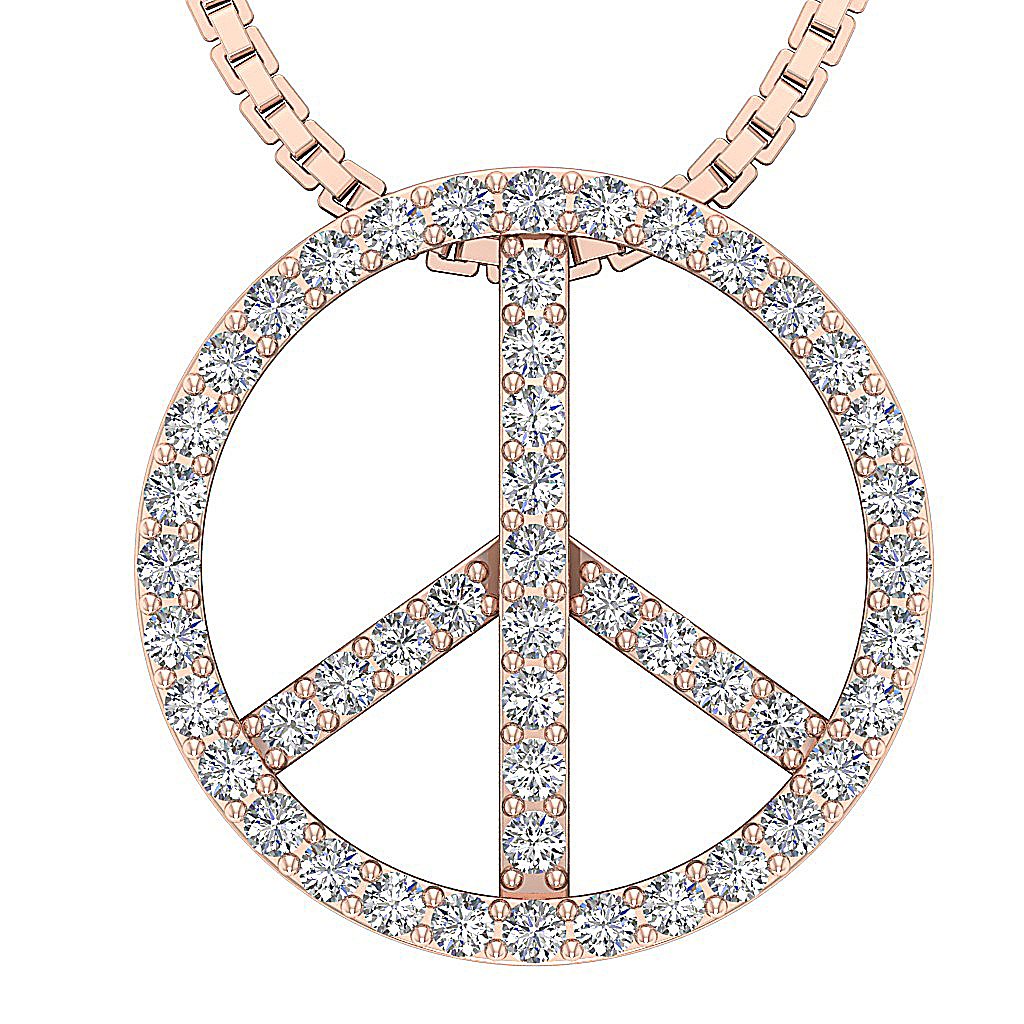 Natural Diamond Circle Of Love Engagement Pendants SI1/I1 G 0.50 Ct 14k/18k White Gold Prong Set