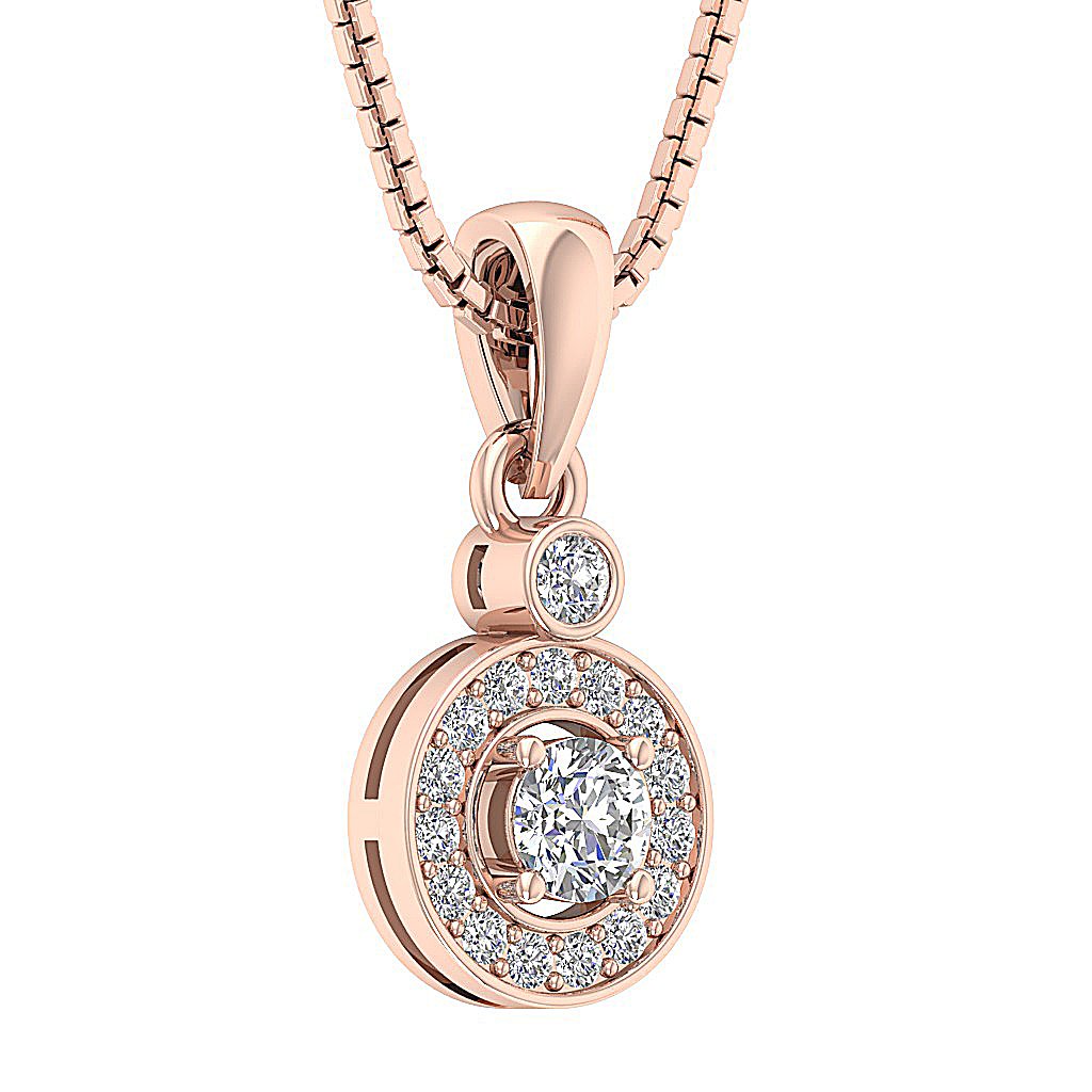SI1/I1 G 0.60 Ct Circle Of Love Anniversary Pendants Round Diamond 14k/18k Yellow Gold Prong Set