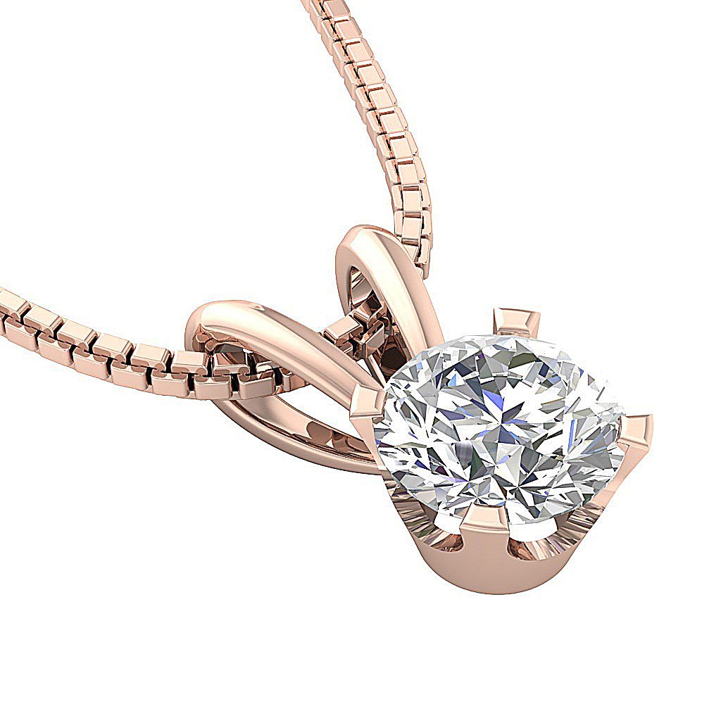 Solitaire Pendants 14k/18k White Yellow Rose Gold SI1/I1 G 0.75 Ct Natural Diamonds