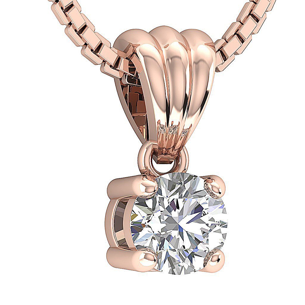 Solitaire Pendants 14k/18k Solid Gold VS1/SI1/I1 0.25 Ct Natural Diamonds Prong Set
