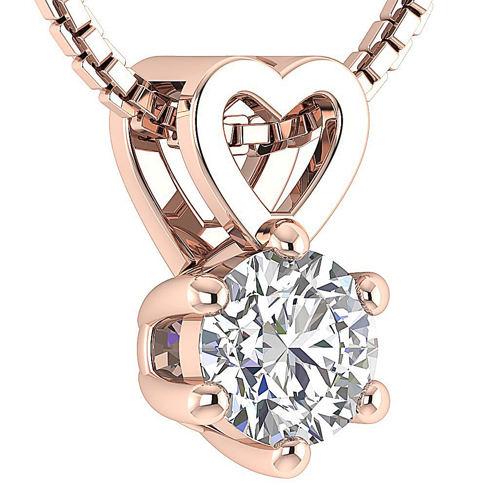 Solitaire Pendants 14k/18k White Gold VS1/SI1/I1 0.50 Ct Genuine Diamonds