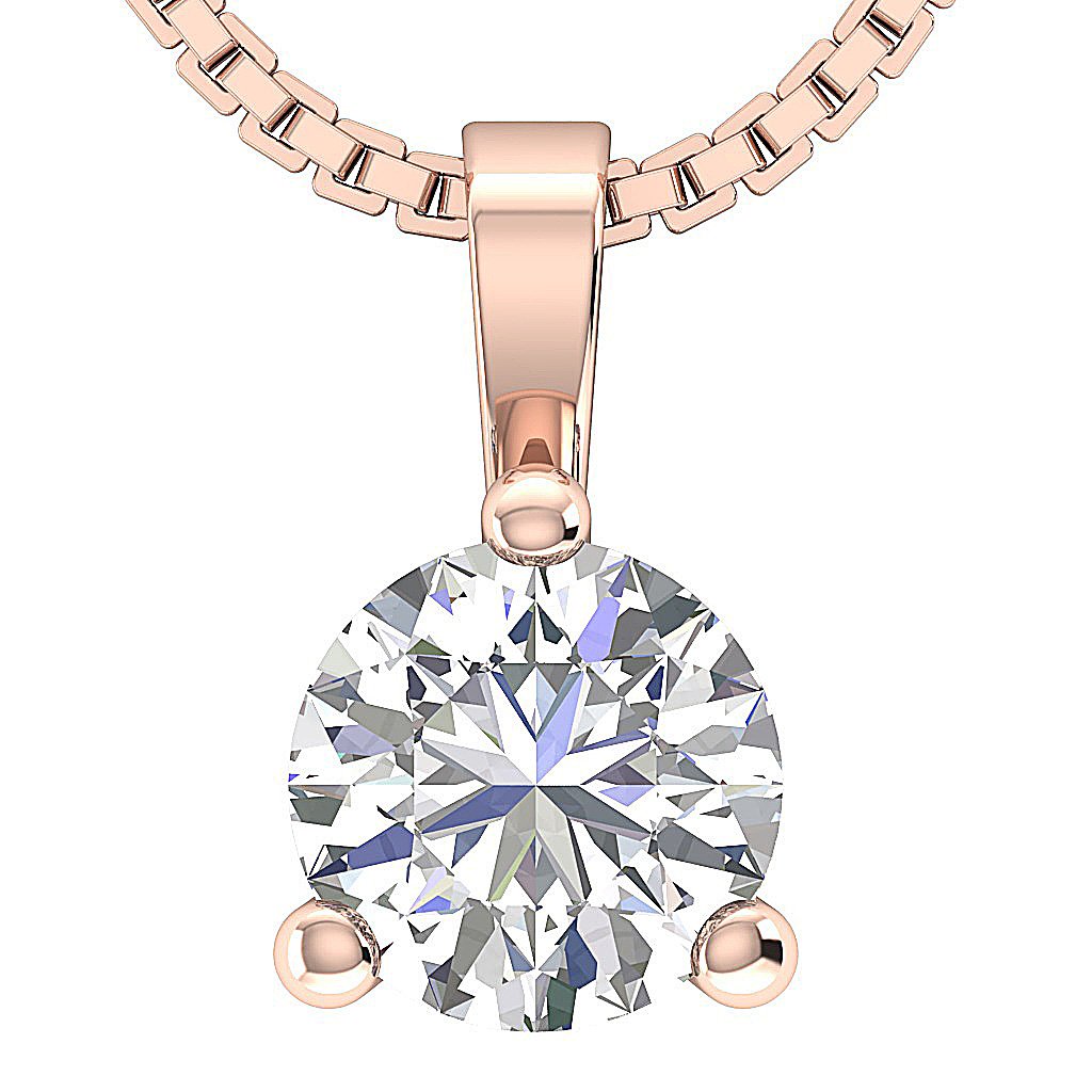 14kRoseGoldNaturalCutDiamondSolitairePendants