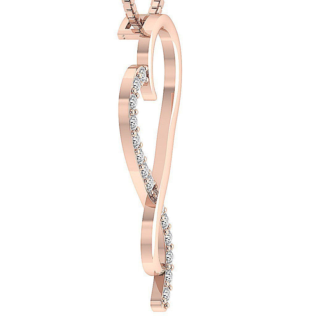 14kRoseGoldNaturalCutDiamondHeartPendants