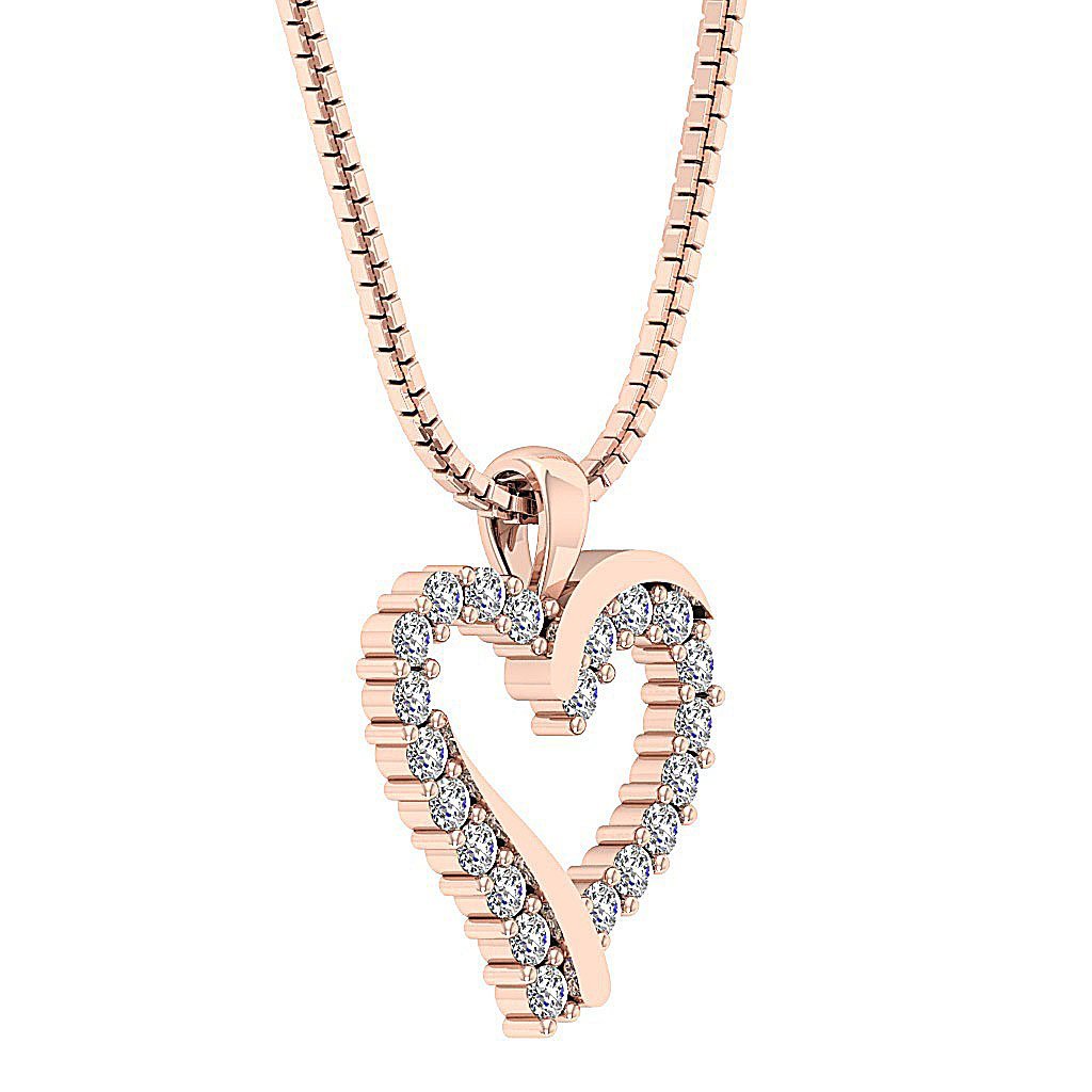 14kRoseGoldGenuineCutDiamondPendants