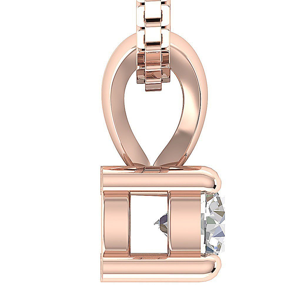 Solitaire Pendants 14k/18k Solid Gold VS1/SI1/I1 0.25 Ct Natural Diamonds Width 4.00 MM