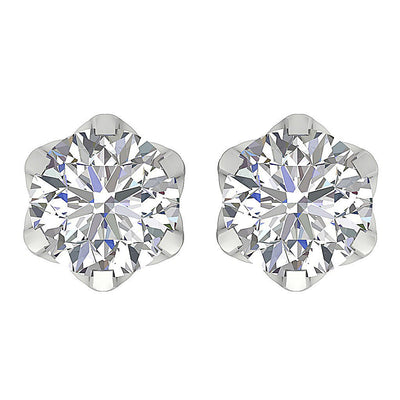 Designer Solitaire Studs Earrings 14k/18k Solid Gold I1 G 1.00 Ct Round Cut Diamonds