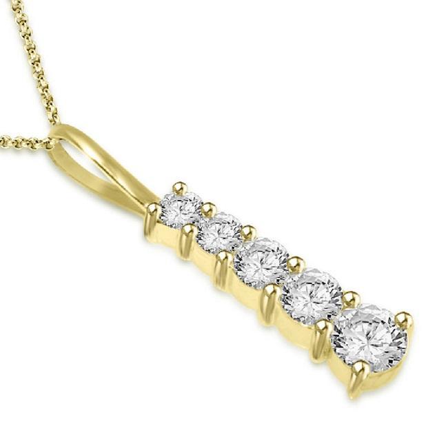 Journey Pendants SI1/I1 G 1.25 Ct Natural Diamonds 14k/18k White Yellow Rose Gold