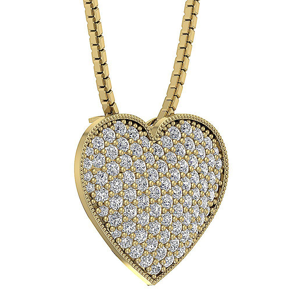 Heart Pendants 14k/18k White Gold VVS1/VS1/SI1/I1 0.65 Carat Round Diamond