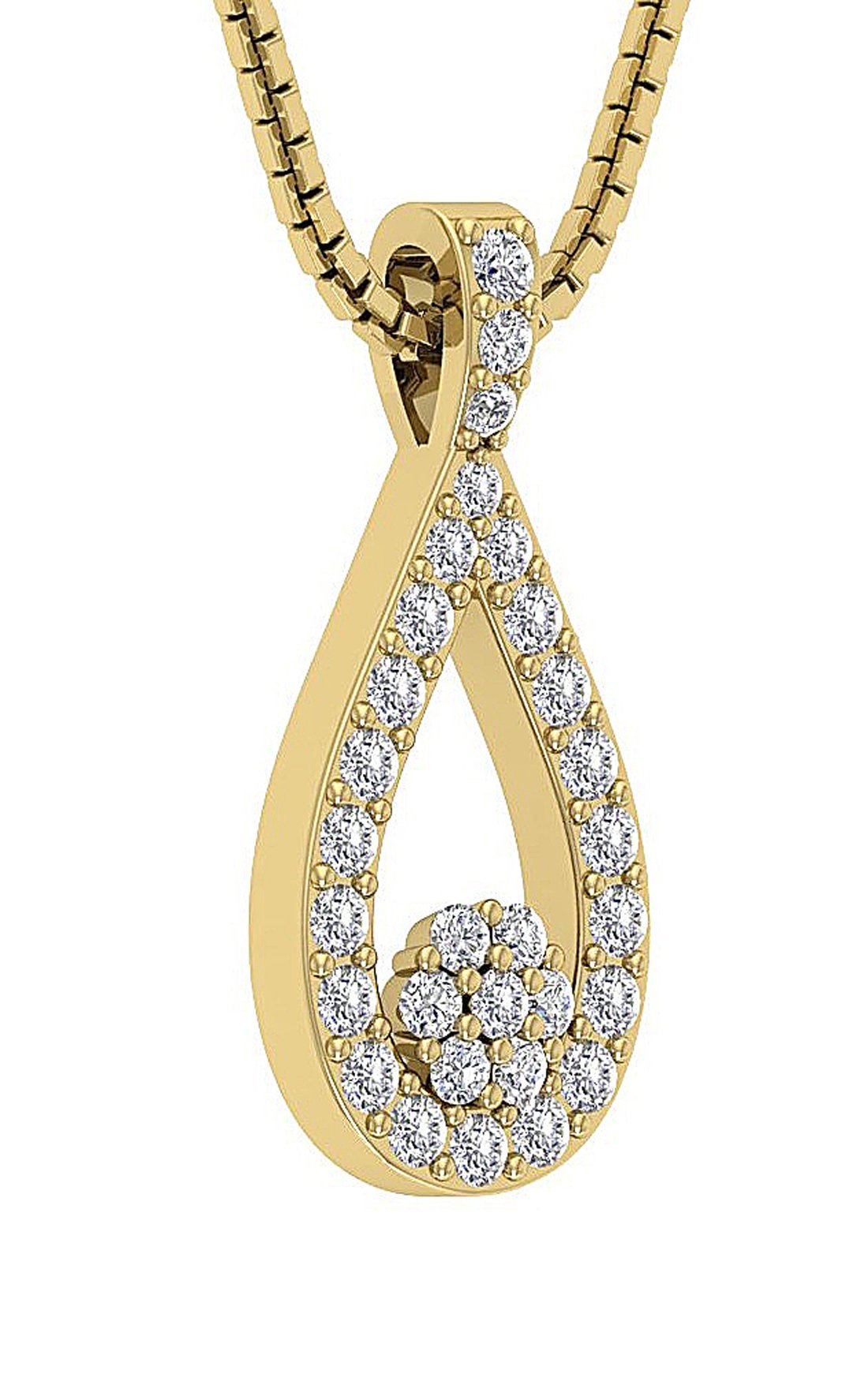 Fashion Pendants 14k/18k White Yellow Rose Gold I1/SI1 G 0.50 Carat Natural Diamond