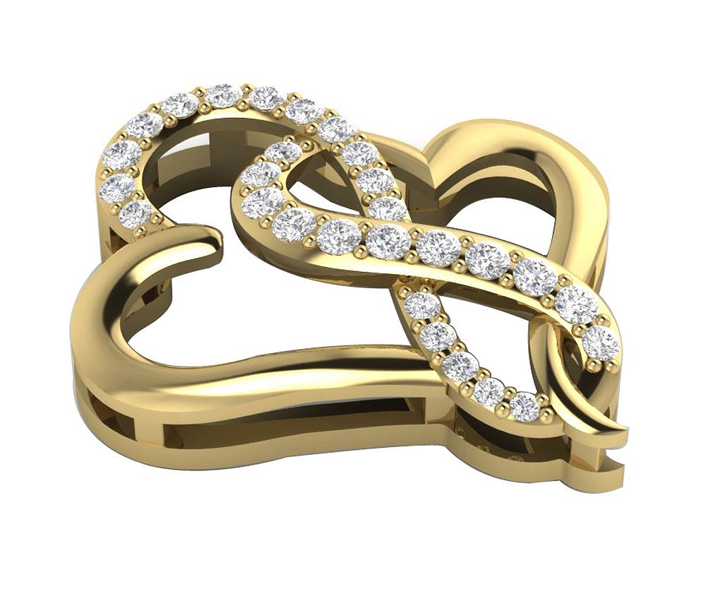 Heart Pendants SI1/I1 G 0.35 Ct Round Diamonds 14k/18k White Yellow Rose Gold