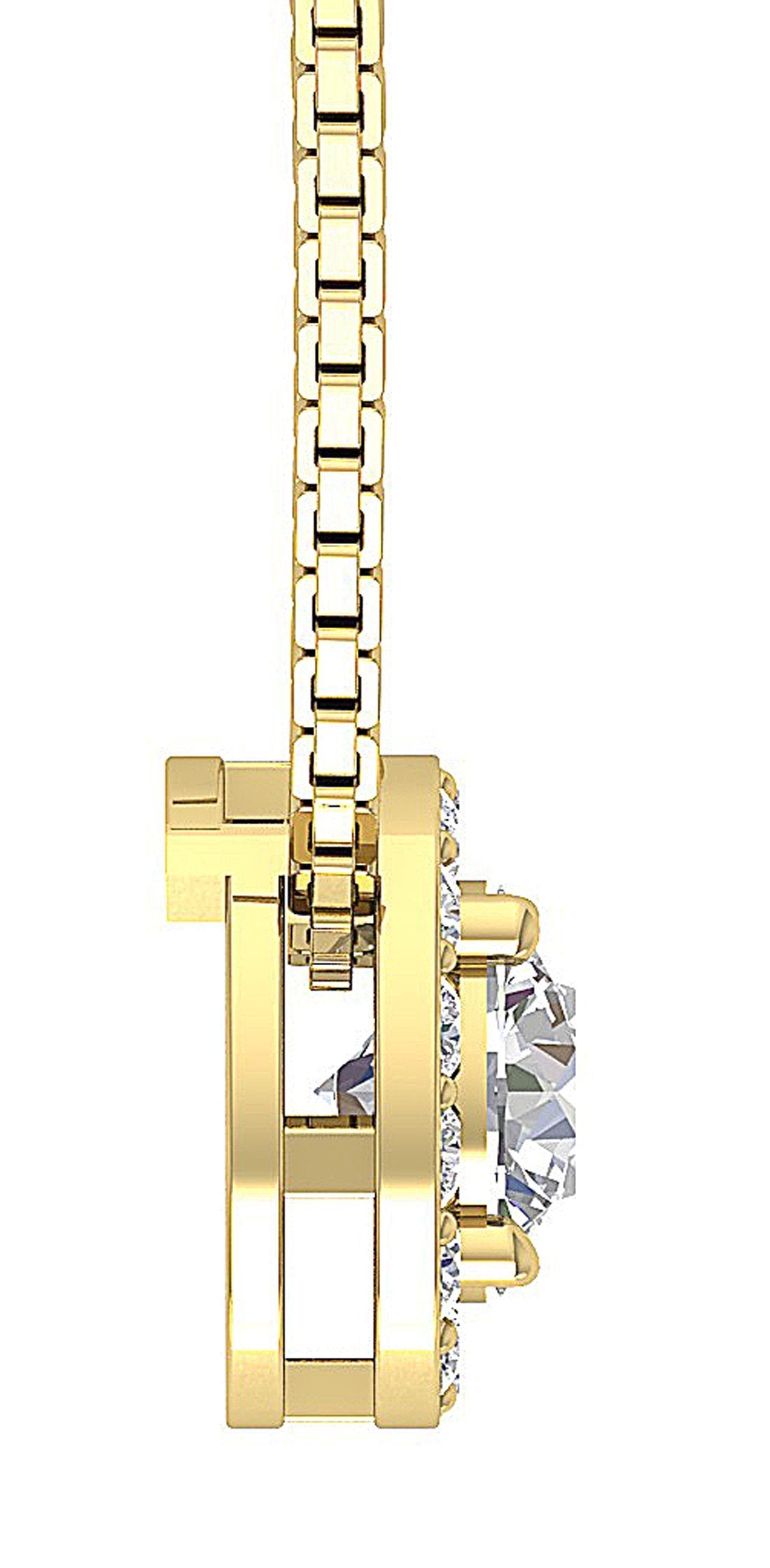 Halo Cluster Pendant I1/SI1 G 1.00Ct Round Cut Diamond 14k/18k Solid Gold