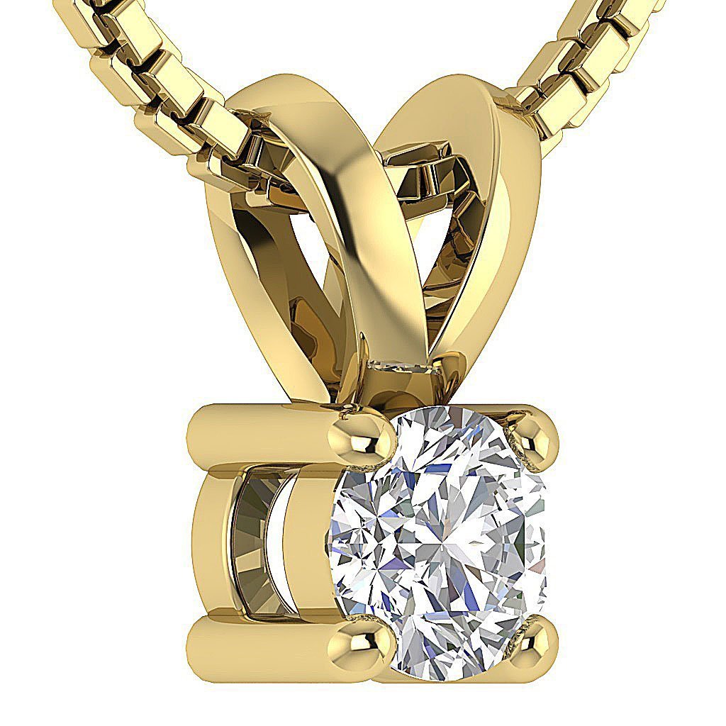 Solitaire Pendants 14k/18k Solid Gold VS1/SI1/I1 0.25 Ct Natural Diamonds Width 4.00 MM