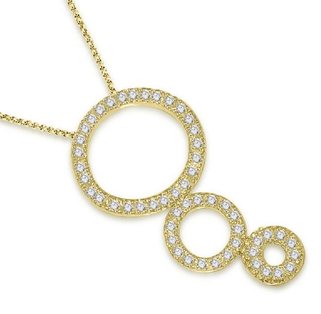VVS1/VS1/SI1/I1 0.85 Ct Circle Of Love Engagement Pendants Natural Diamond 14k/18k Yellow Gold Prong Set