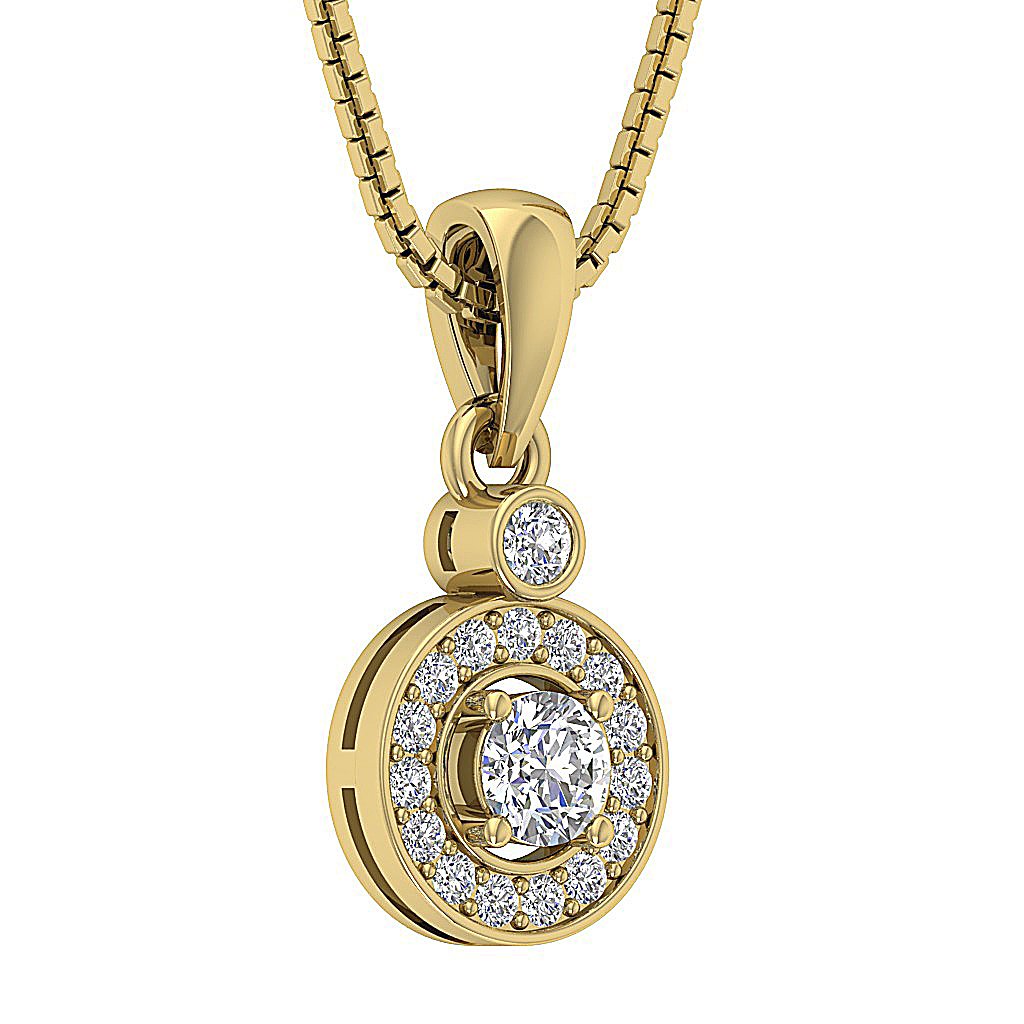 SI1/I1 G 0.60 Ct Circle Of Love Anniversary Pendants Round Diamond 14k/18k Yellow Gold Prong Set