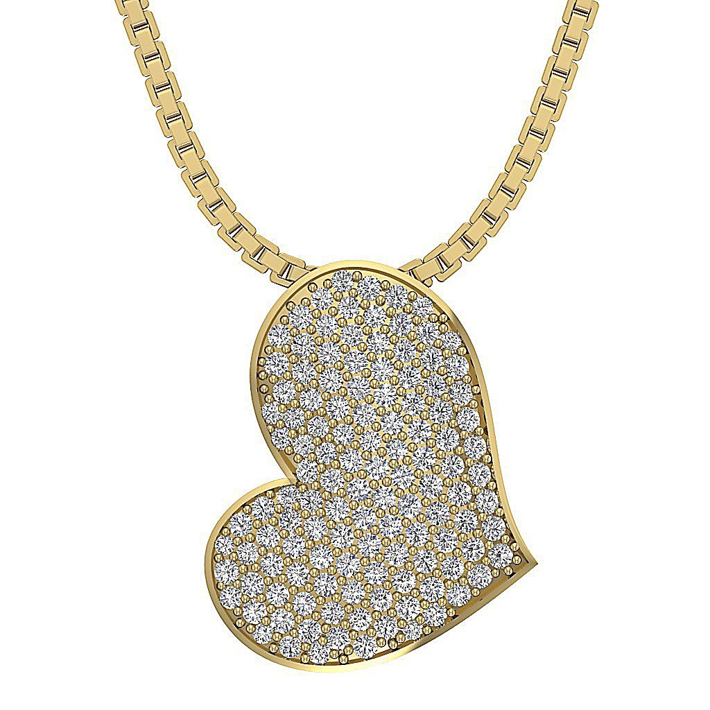 14kYellowGoldGenuineDiamondHeartPendants