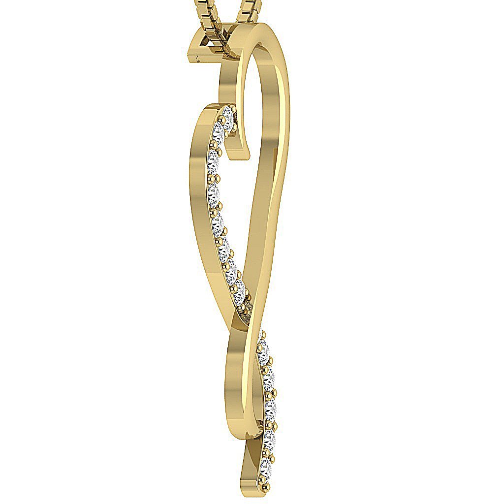 14kGoldNaturalDiamondHeartPendants
