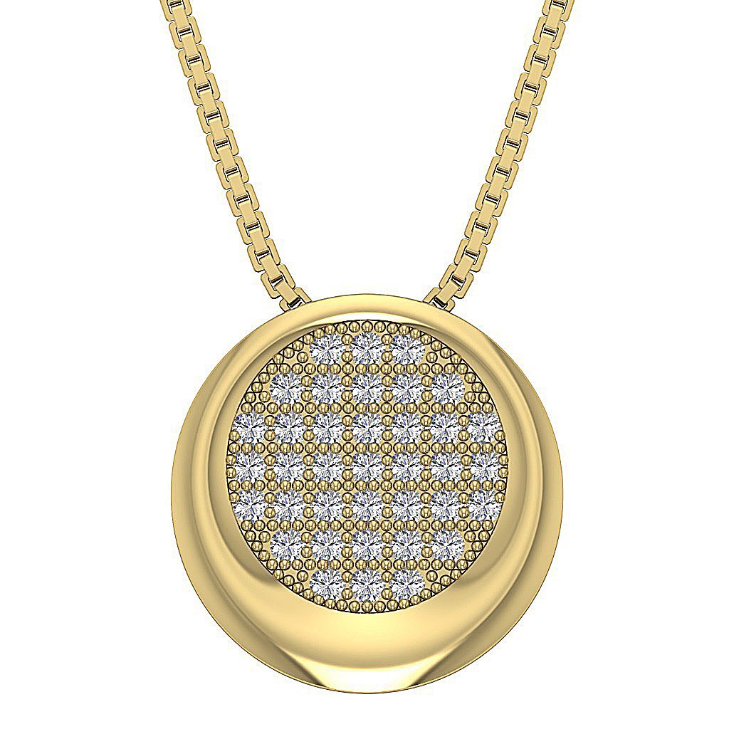 SI1/I1 G 0.45 Ct Circle Of Love Wedding Pendants Genuine Diamond 14k/18k Yellow Gold Prong Set