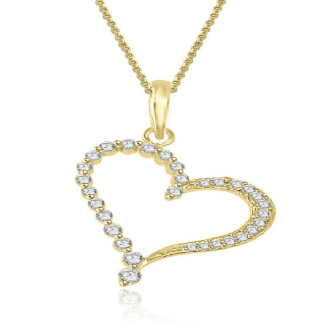 Heart Pendants Round Cut Diamond 14k/18k White Yellow Rose Gold SI1/I1 G 0.40 Carat