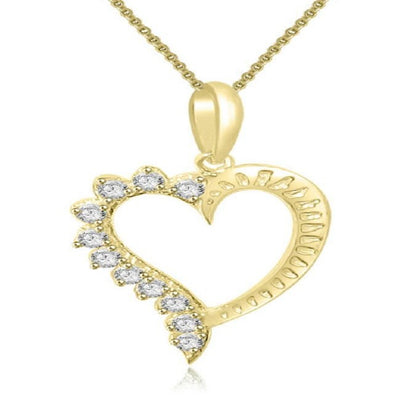 Heart Pendants Natural Diamond 14k/18k White Yellow Rose Gold SI1/I1 G 0.30 Carat
