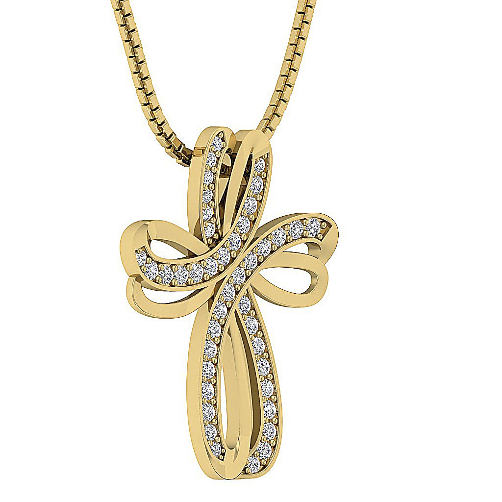 14kYellowGoldNaturalDiamondEngagementPendants