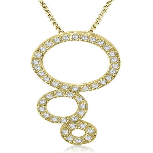 VVS1/VS1/SI1/I1 0.85 Ct Circle Of Love Engagement Pendants Natural Diamond 14k/18k Yellow Gold Prong Set