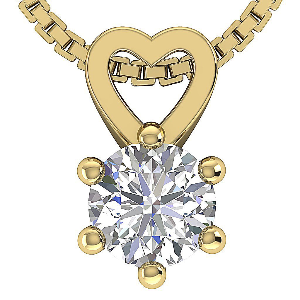 Solitaire Pendants VS1/SI1/I1 0.25Ct 14k/18k White Yellow Rose Gold Natural Diamonds