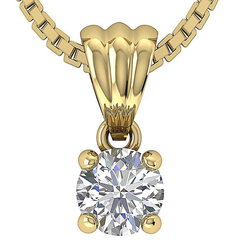 Solitaire Pendants 14k/18k Solid Gold VS1/SI1/I1 0.25 Ct Natural Diamonds Prong Set