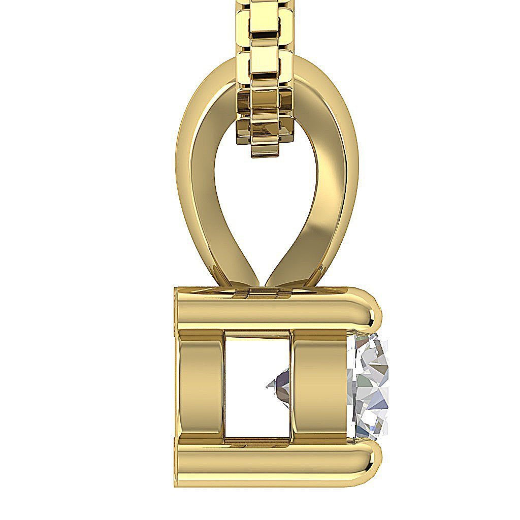 Solitaire Pendants 14k/18k Solid Gold VS1/SI1/I1 0.25 Ct Natural Diamonds Width 4.00 MM