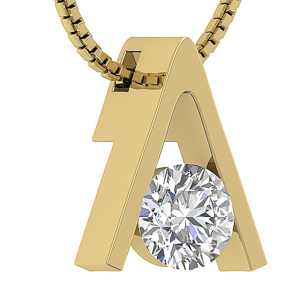 VS1/SI1/I1 0.50 Ct 14k/18k White Yellow Rose Gold Solitaire Pendants Round Cut Diamonds Bar Set 5.50 MM
