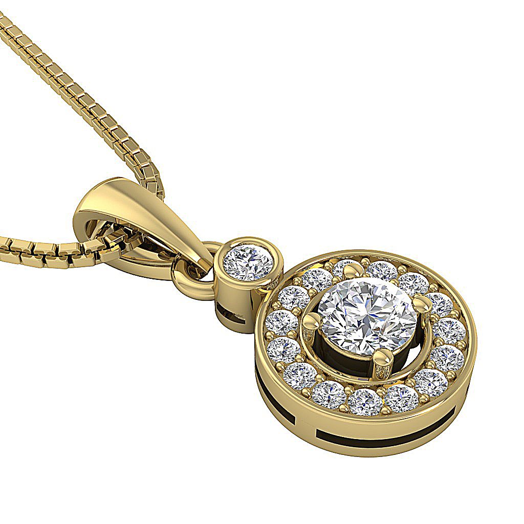 SI1/I1 G 0.60 Ct Circle Of Love Anniversary Pendants Round Diamond 14k/18k Yellow Gold Prong Set
