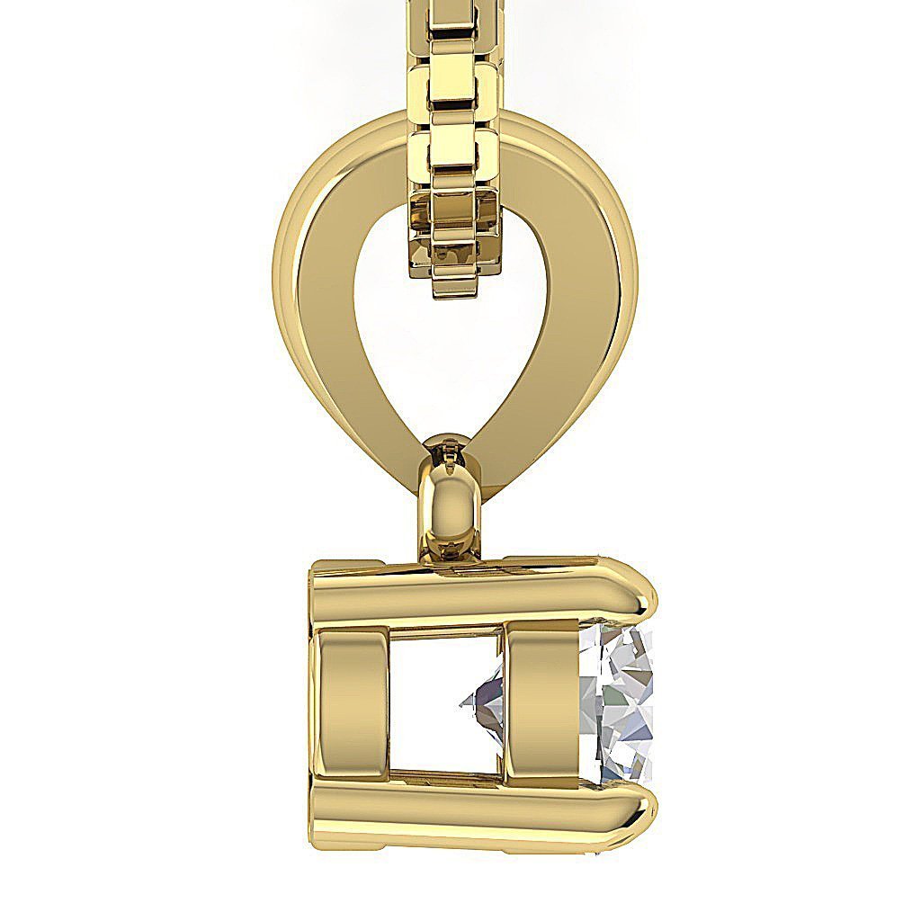 Solitaire Pendants 14k/18k Solid Gold VS1/SI1/I1 0.25 Ct Natural Diamonds Prong Set