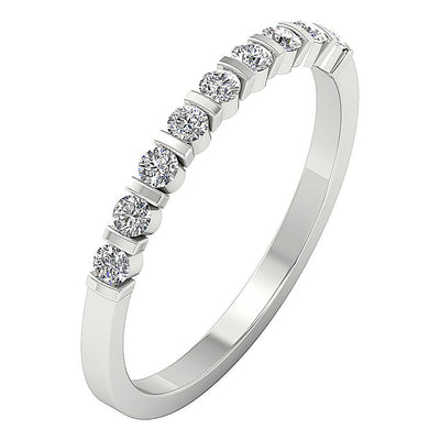 14k Solid Gold Fashion Engagement Ring Genuine Diamond I1 G 0.60 Ct Bar Set
