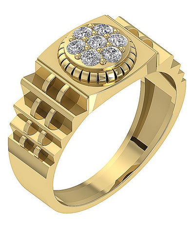 14k Solid Gold Mens Anniversary Ring SI1/I1 G 0.50 Ct Round Diamond Prong Set Width 11.05MM