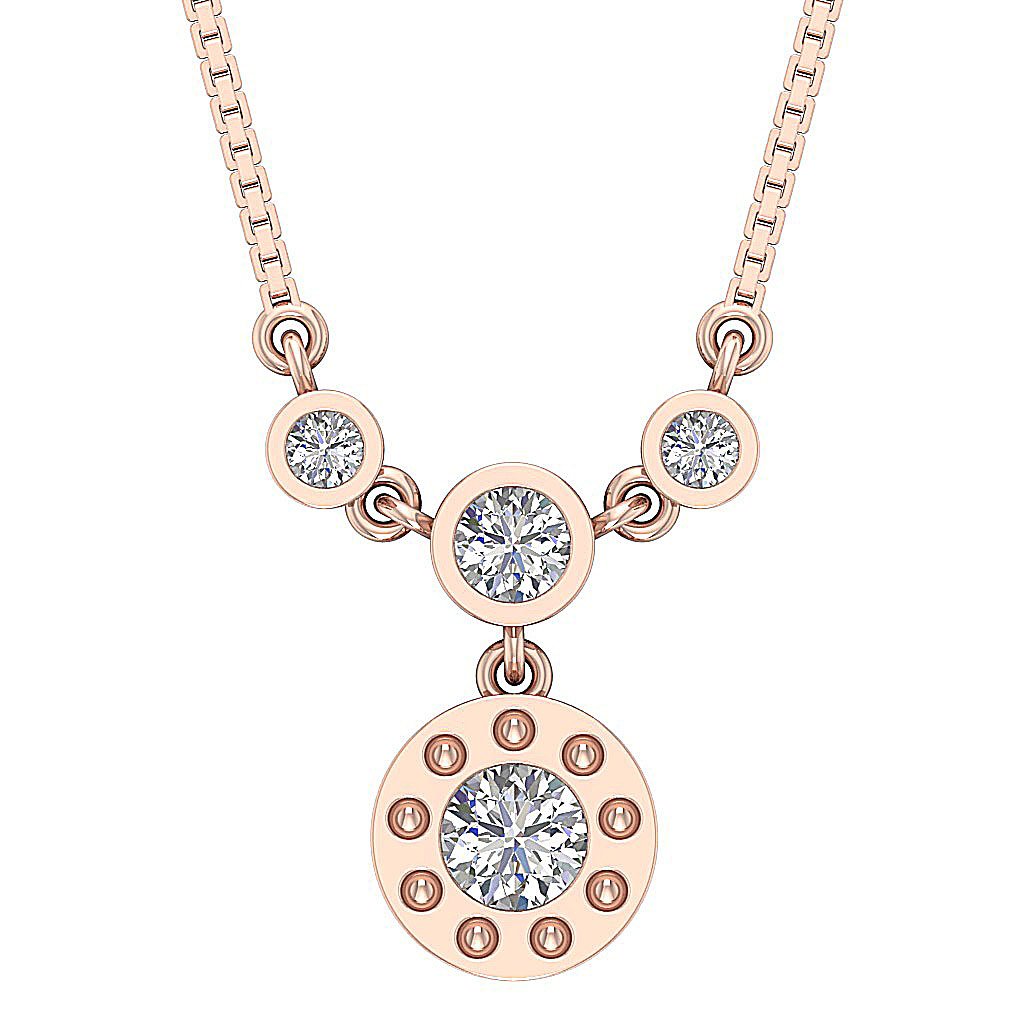 14k/18k Solid Gold Round Diamond Vintage Fashion Pendants SI1/I1 G 0.55 Carat