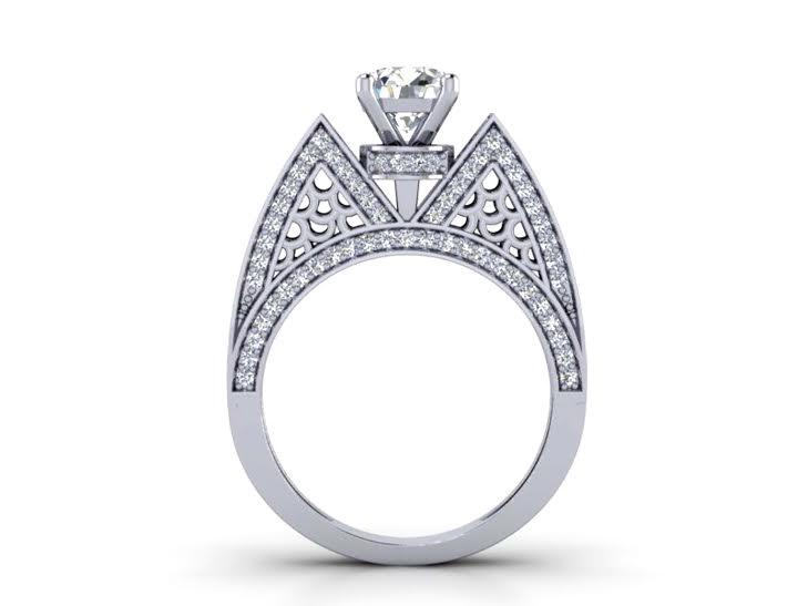 14k Solid Gold Genuine Diamond SI1 G 1.60 Carat Designer Unique Wedding Ring