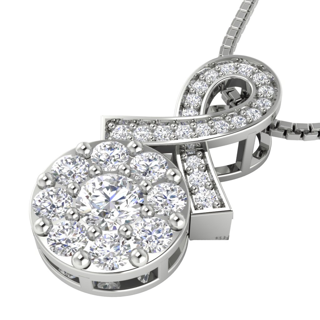 SI1/I1 G 0.85 Carat Genuine Diamond 14k/18k Solid Gold Designer Fashion Pendant