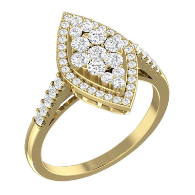 14k Solid Gold Genuine Diamond I1 G 1.20 Ct Unique Fashion Engagement Ring
