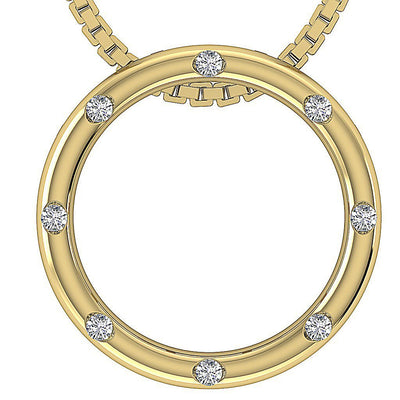 14k/18k Solid Gold Round Diamond VVS1/VS1/SI1/I1 0.30 Carat Circle Shape Pendant