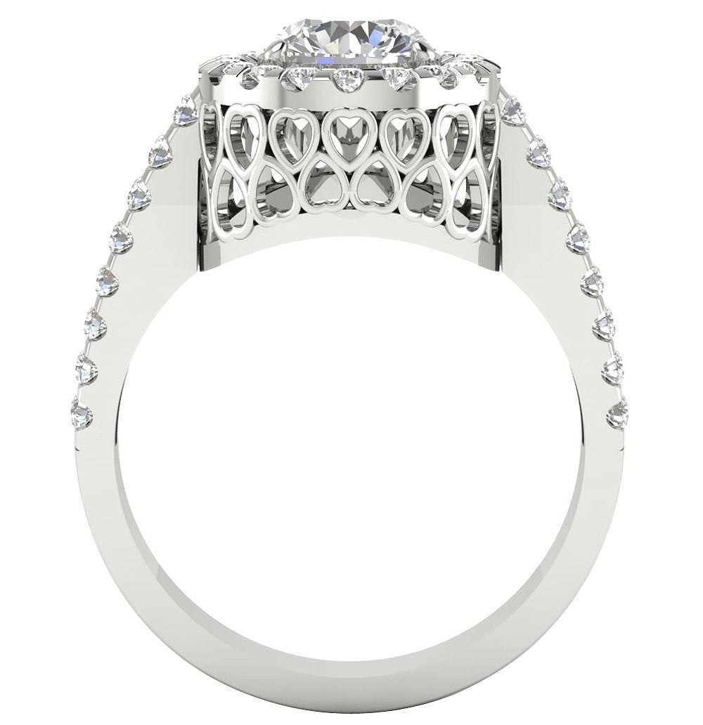 Vintage Solitaire Engagement Ring Natural Diamond I1 G 1.75 Ct 14k Solid Gold Prong Set