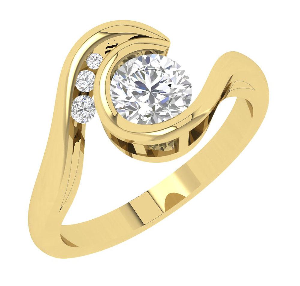 Bezel Channel Set 14k White Yellow Rose Gold Solitaire Engagement Ring Natural Diamond I1 G 0.90 Ct