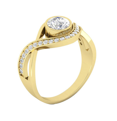 Natural Diamond Solitaire Vintage Engagement Ring SI1 G 1.00 Ct 14k White Gold Prong Bezel Set