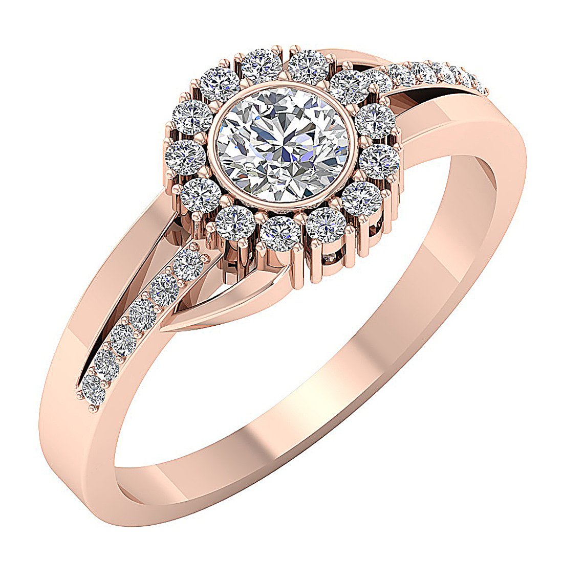 Round Diamond Designer Solitaire Anniversary Ring I1 G 0.80 Ct 14k Solid Gold Prong Bezel Set