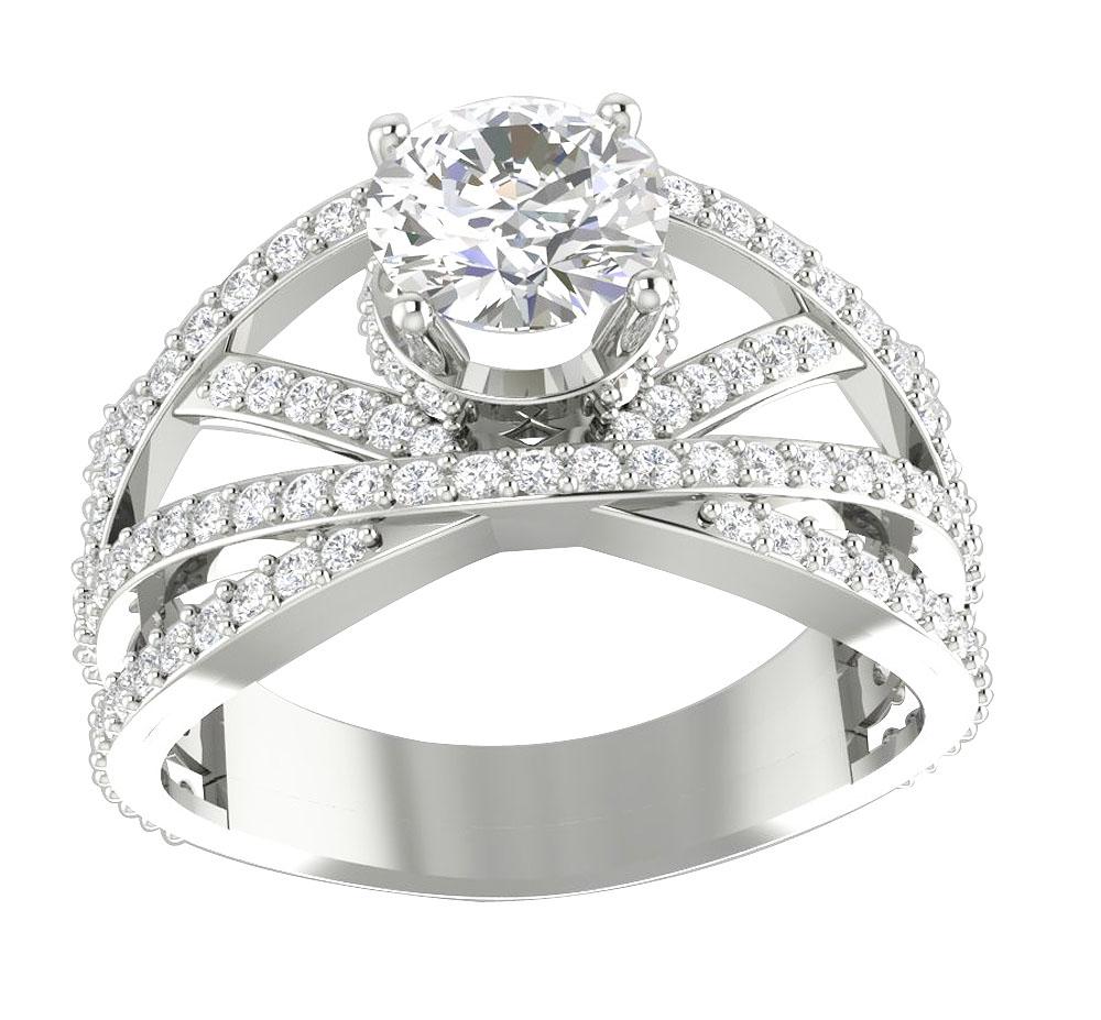 Designer Fashion Solitaire Ring I1 G 2.00 Carat Round Diamond 14k Solid Gold
