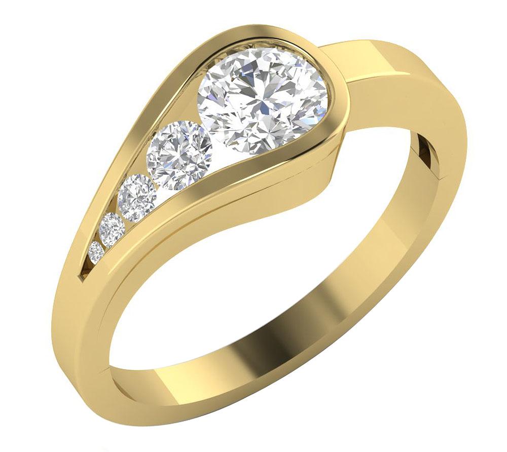 Genuine Diamond I1 G 0.85 Ct Solitaire Designer Engagement Ring 14k Solid Gold