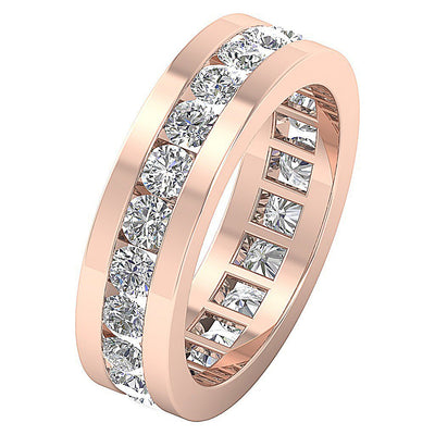 SI1 G 2.50 Ct Genuine Diamond 14k Solid Gold Designer Wedding Eternity Ring