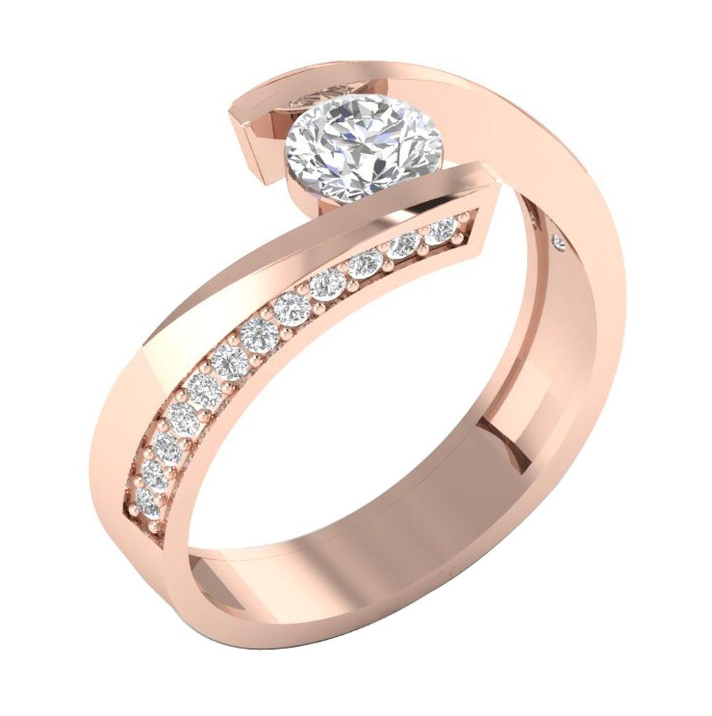 The Teo 14K Rose Gold Natural Diamond Solitaire Engagement Ring For Wo