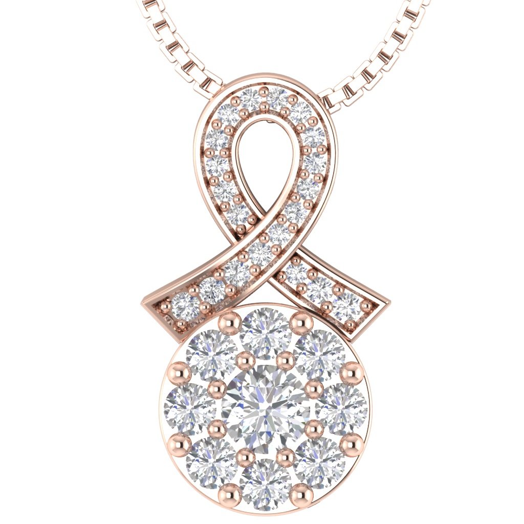 SI1/I1 G 0.85 Carat Genuine Diamond 14k/18k Solid Gold Designer Fashion Pendant