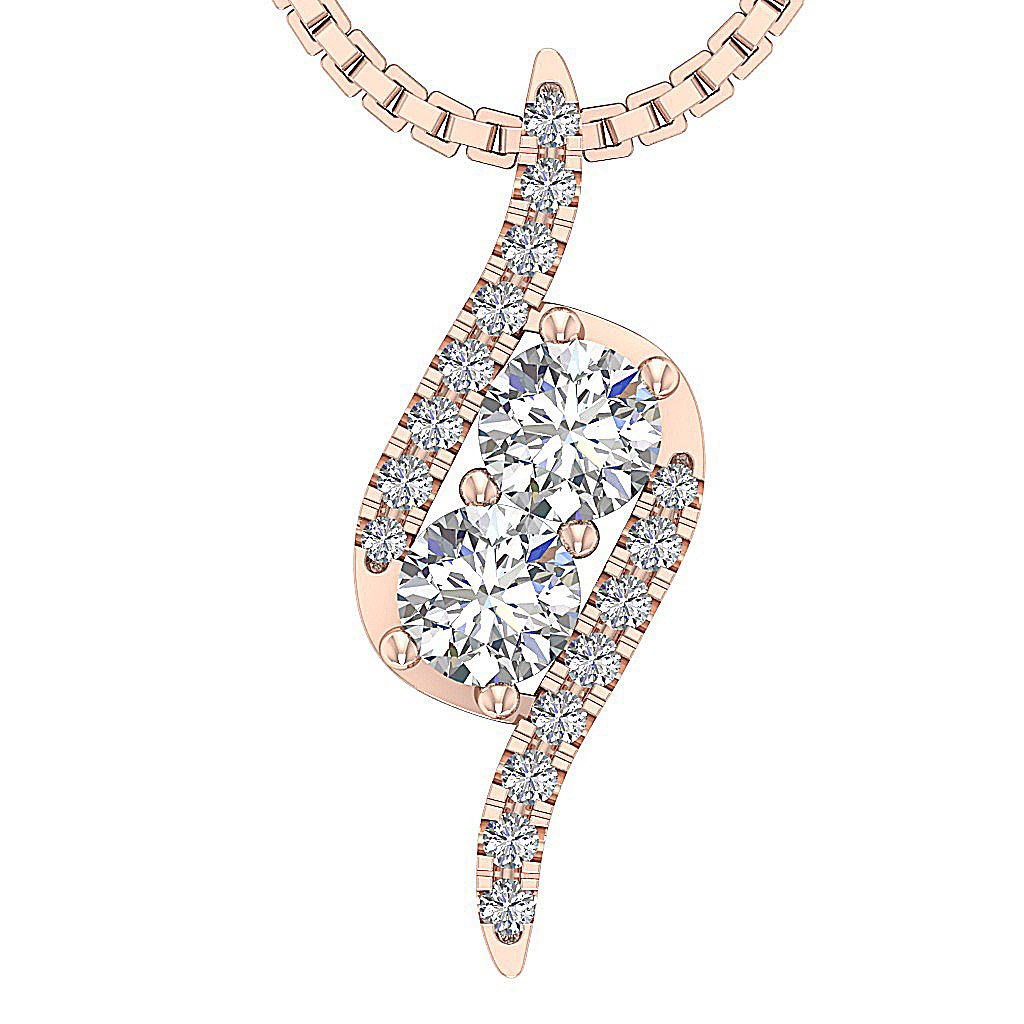 Genuine Diamonds SI1/I1 G 0.50 Carat Designer Fashion Pendants 14k/18k Gold