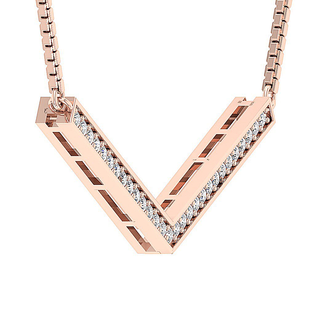 Prong Set Fashion Engagement Pendants Natural Diamond SI1/I1 G 0.20 Ct 14k/18k White Yellow Rose Gold