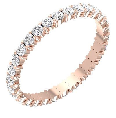 Stackable Eternity Diamond Ring I1 G 1.00 Carat Round Cut Prong Set 14K Gold